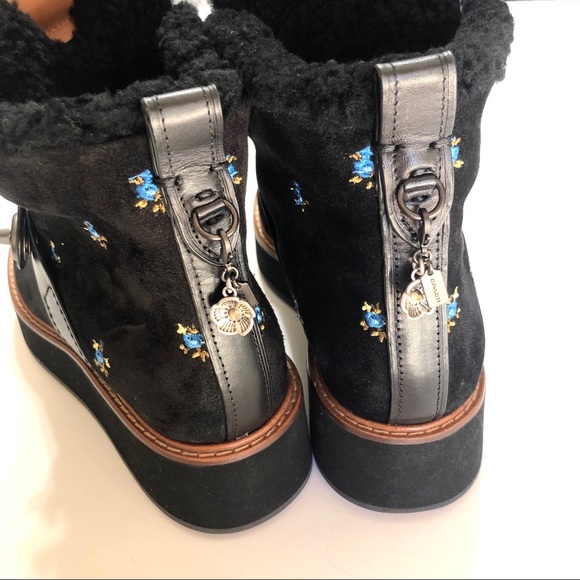 🆕 COACH Black Suede Urban Hiker Boots • Sz 9B - Picture 3 of 8